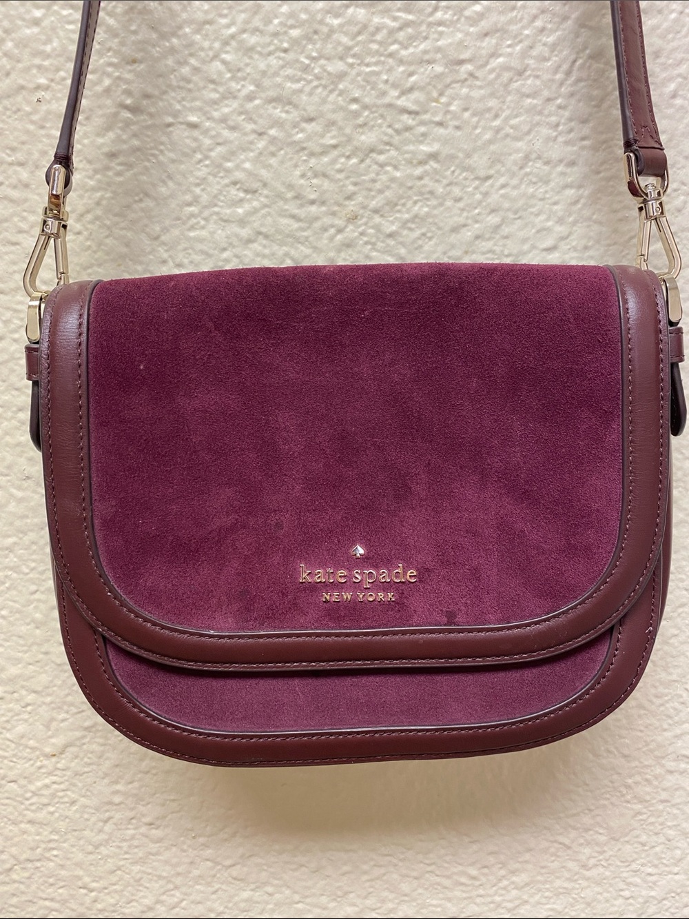 kate spade Purple/Burgundy Suede and Leather Crossbody Bag